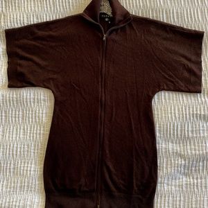 Karoo Mark Eisen Chocolate Brown Cashmere Zip Sweater
